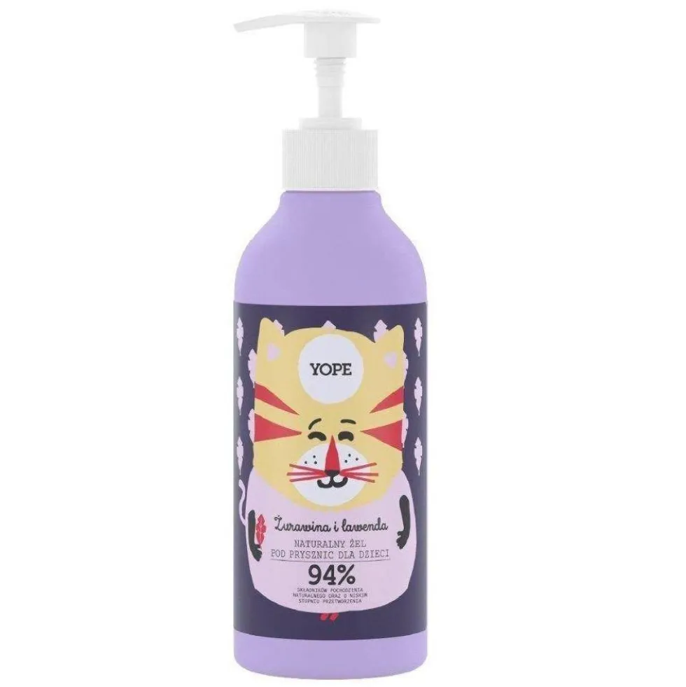 Yope Naturalny żel pod prysznic dla dzieci Żurawina i Lawenda 400ml