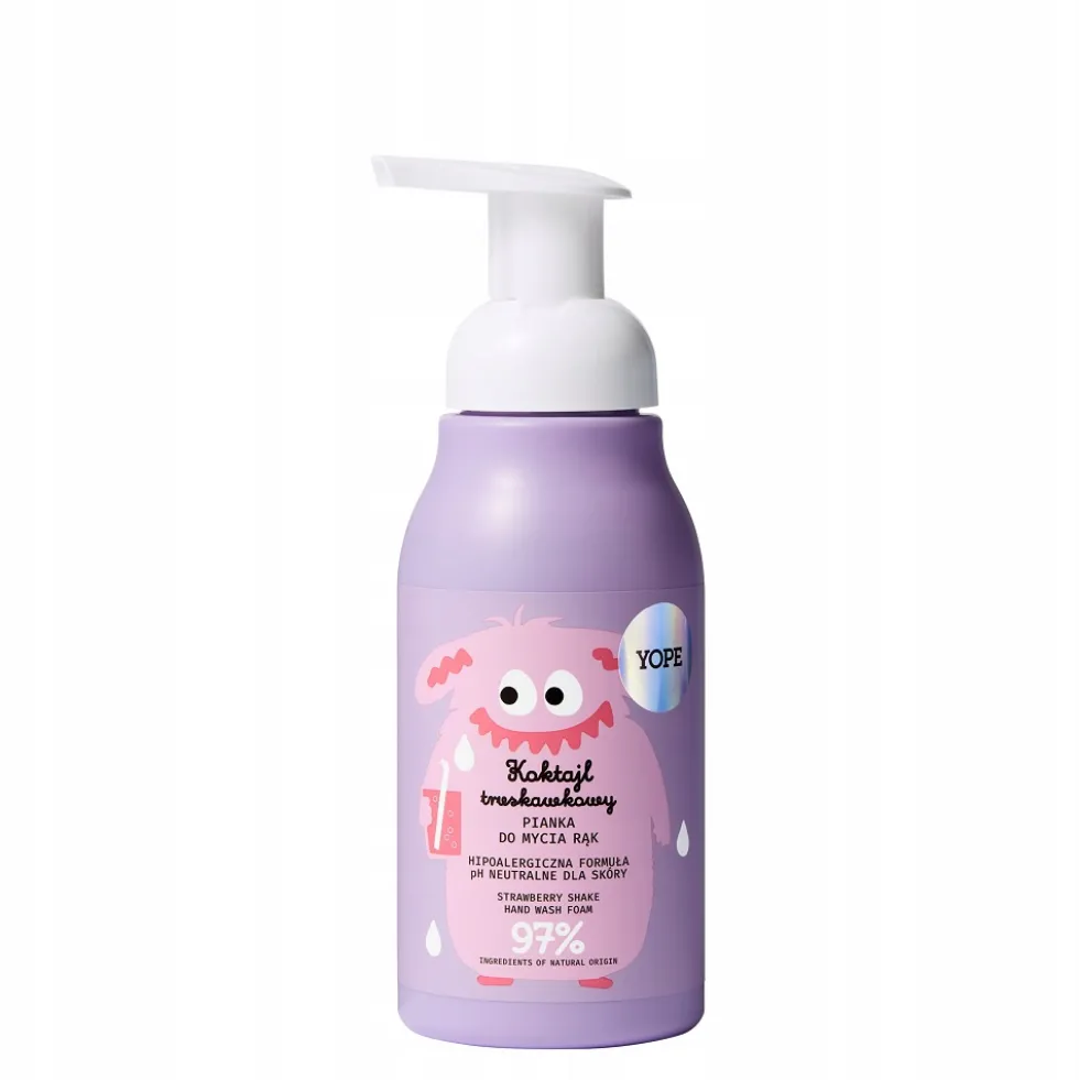 Yope Pianka do mycia rąk dla dzieci Koktajl Truskawkowy 300ml