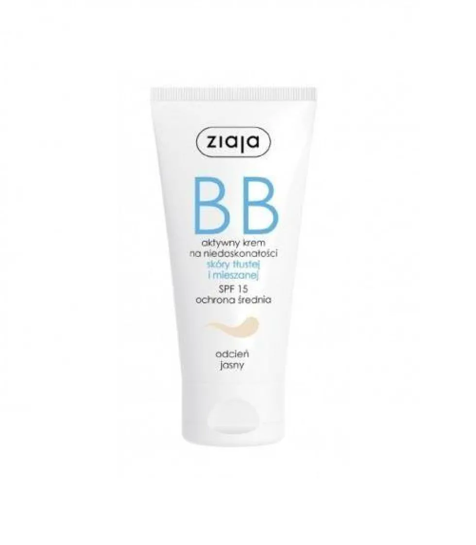 Ziaja BB aktywny krem na niedoskonałości skóry tłustej i mieszanej odcień jasny 50ml