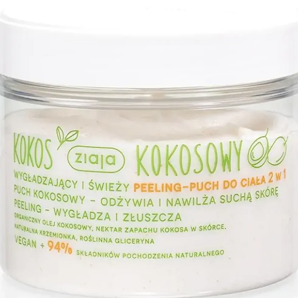 Ziaja Kokos Kokosowy wygładzający i świeży peeling-puch do ciała 2w1 270ml