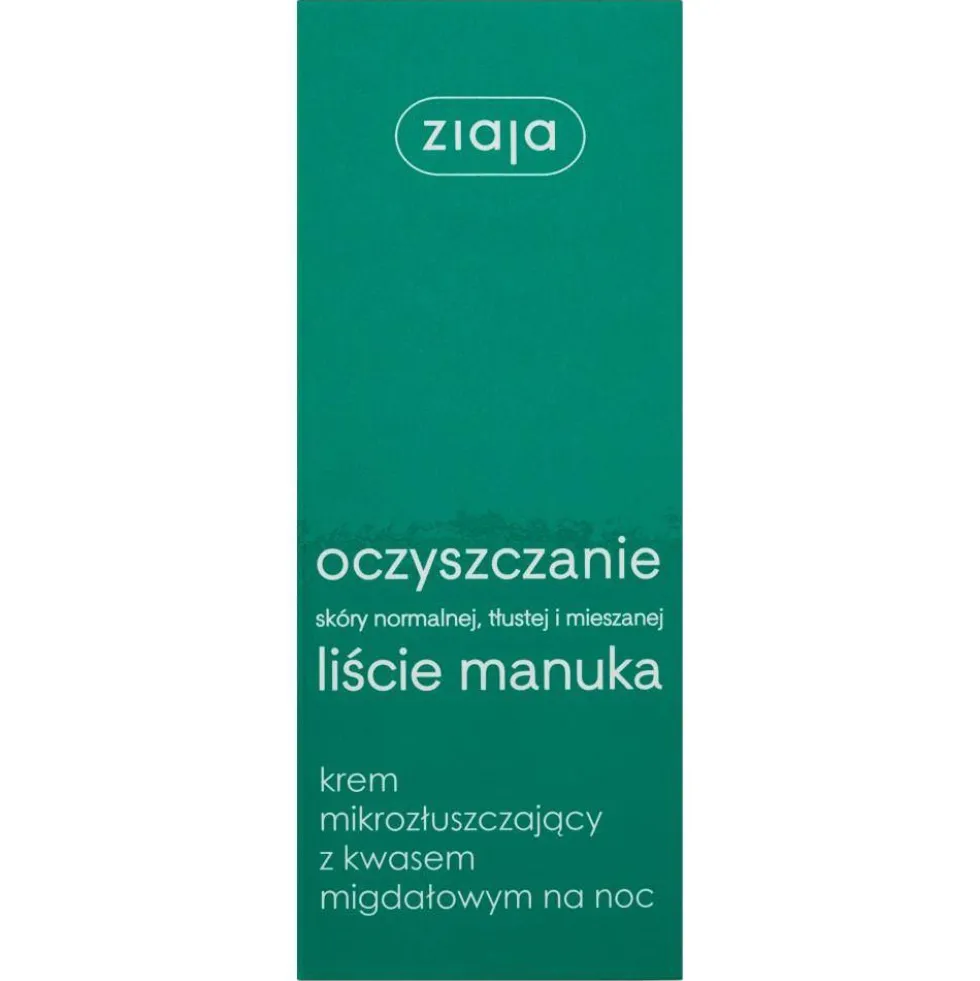 Ziaja Liście Manuka Oczyszczanie krem mikrozłuszczający z kwasem migdałowym na noc 50ml