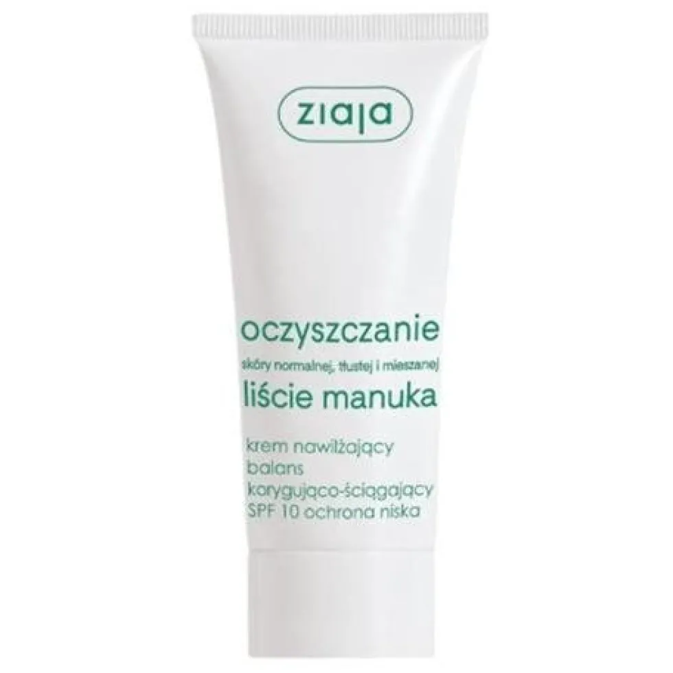 Ziaja Liście Manuka Oczyszczanie krem nawilżający balans korygująco-ściągający ochrona niska SPF10 50ml