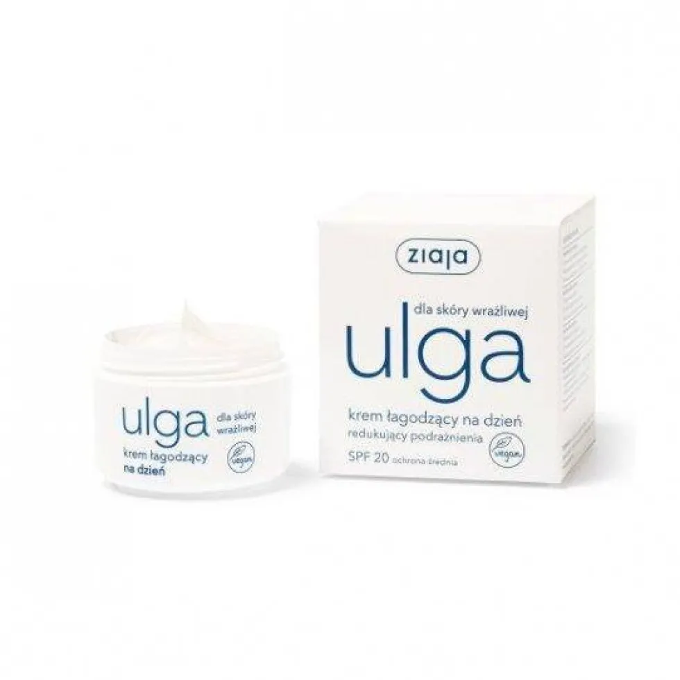 Ziaja Ulga krem łagodzący na dzień redukujący podrażnienia SPF20 ochrona średnia 50ml